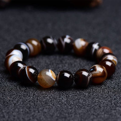 Buddha Stones Tibetan Sardonyx Happiness Positive Bracelet Bracelet BS 5