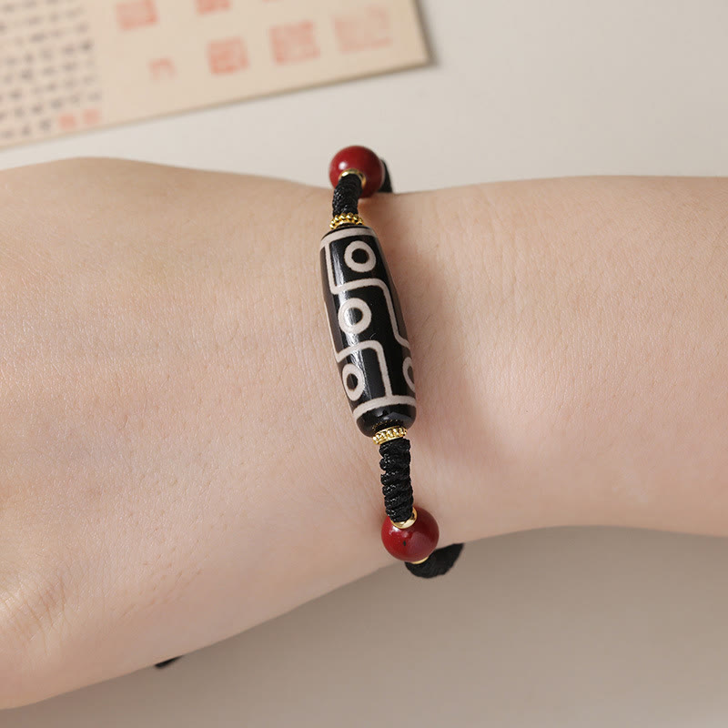 Buddha Stones Handcrafted Tibetan Nine-eye Dzi Bead Protection Bracelet Bracelet BS 4