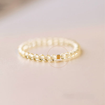 Buddha Stones Natural Citrine Happiness Prosperity Ring Ring BS 12