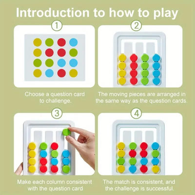 Fidtoy 2in1 Four Color Matching Gear Pattern Logic Game, Plastic Manual Color Matching Gear Puzzle, Spatial Awareness and Numeracy Logic Toy Ages 2-6