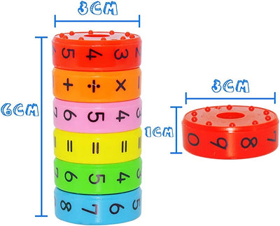 Fidtoy Mini Rotating Magnetic Math Operation Wheel for Kids Hands On Arithmetic Learning Toy Age 3+