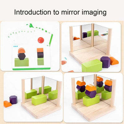Miroir Blocs de formes 3D en bois - 893