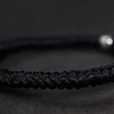Buddha Stones Silver Luck Koi Fish Braided String Bracelet Bracelet BS 6