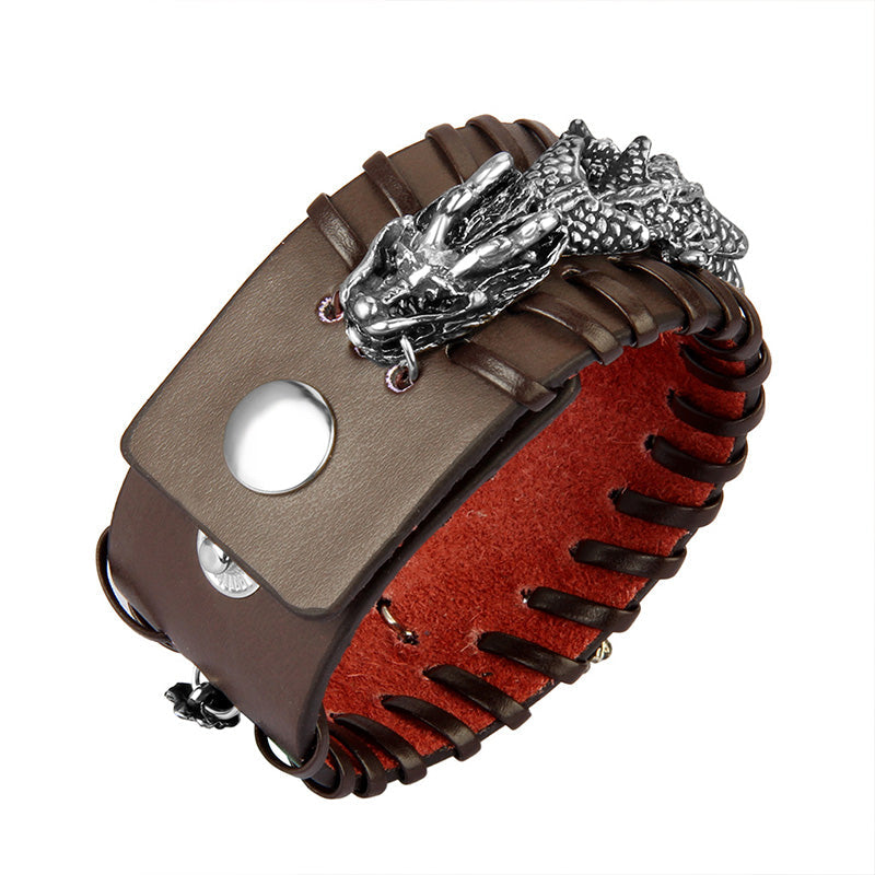Buddha Stones Dragon Leather Protection Weave Bracelet Bracelet BS 7