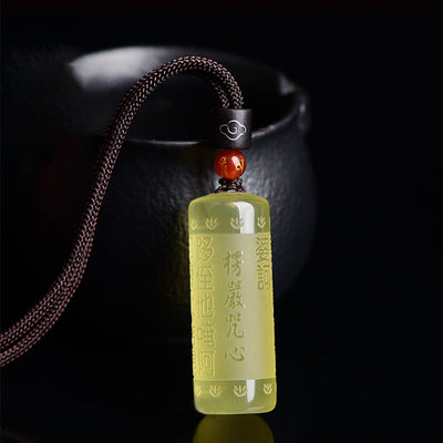 Buddha Stones Heart Sutra Citrine Happiness Strength Necklace Pendant Necklaces & Pendants BS 3