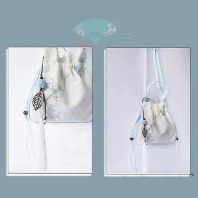 Buddha Stones Handmade Embroidered Flowers Canvas Tote Shoulder Bag Handbag Bag BS 28
