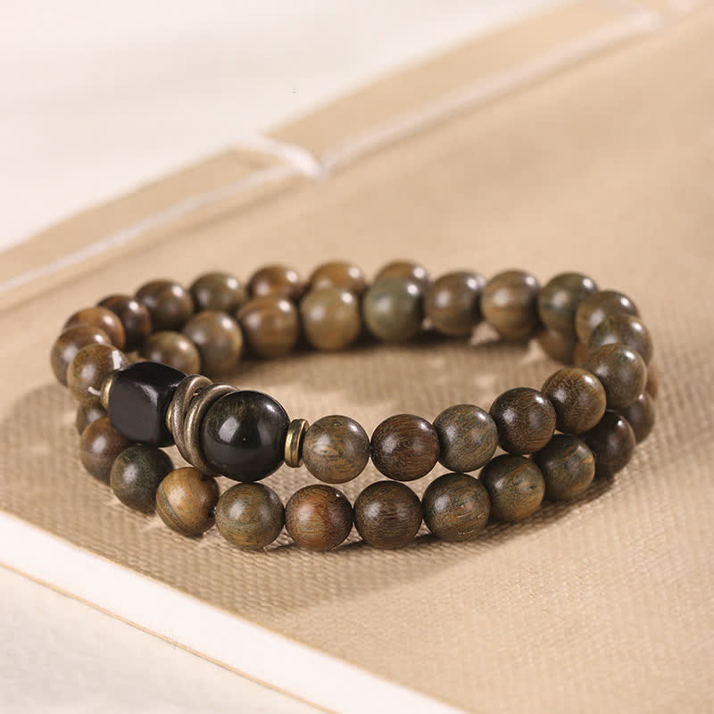 Buddha Stones Tibetan Green Sandalwood Crystal Soothing Peace Bracelet Bracelet BS Wrist Mala