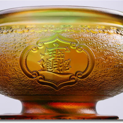 Buddha Stones Handmade Liuli Crystal PiXiu Treasure Bowl Art Piece Home Decoration Decorations BS 6
