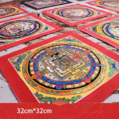 Buddha Stones Tibetan Handmade Thangka Mandala Painting Blind Box Random Color Pattern Tibetan Thangka BS 4