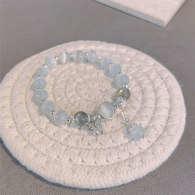 Foviel Cat's Eye Moonstone Butterfly Star Charm Support Bracelet