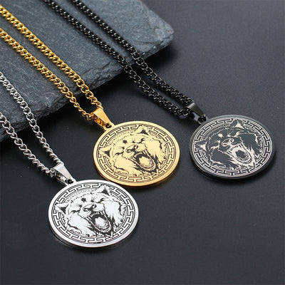 Buddha Stones Animal Titanium Steel Chain Necklace Protection Pendant Necklaces & Pendants BS 1