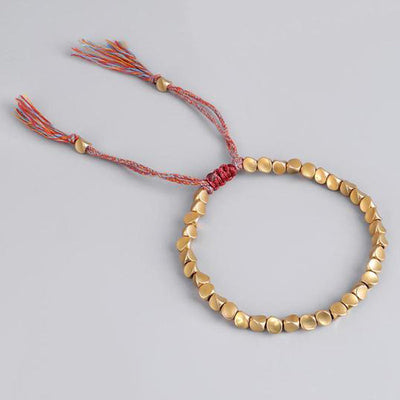 Foviel Tibetische Kupferperlen spirituell Glück Armband