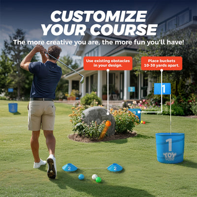 Fidtoy Juego de 6 hoyos de práctica de golf azul