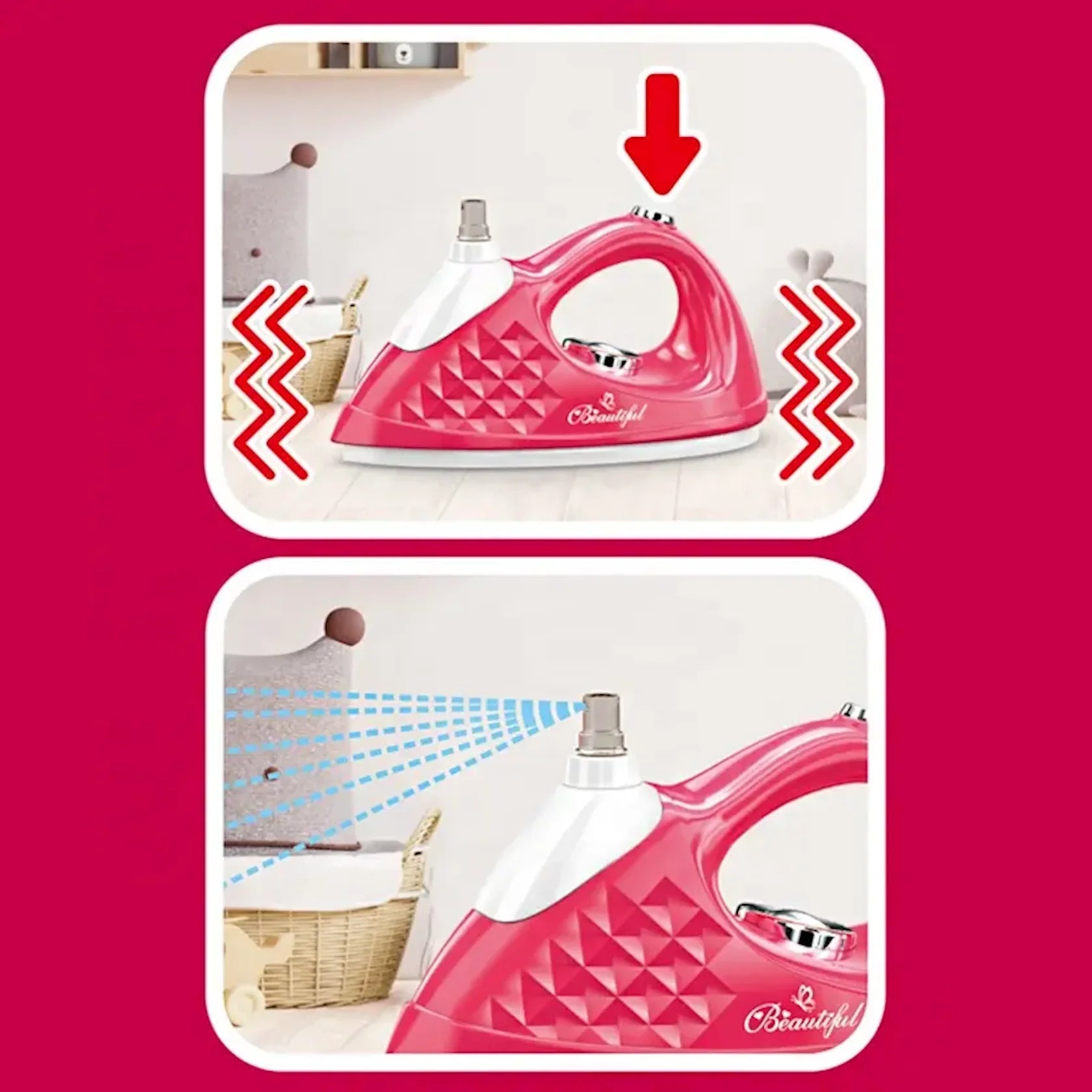Fidtoy Fer à Repasser Factice – Jouet Interactif pour Enfants de 3 à 7 Ans
