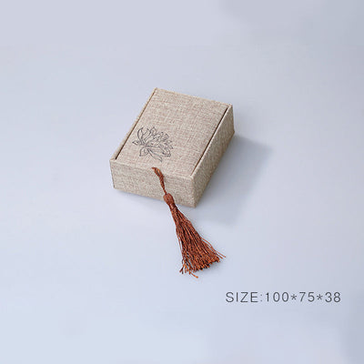 Buddha Stones Lotus Pattern Jewelry Storage Box Gift Box Tassels Decorations BS 6
