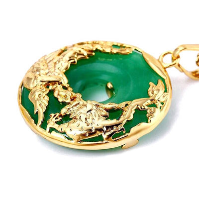 Collier de prospérité en jade naturel Foviel