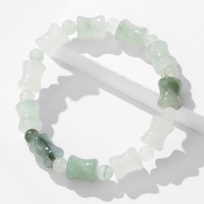 Buddha Stones Jade Coconut Shell Bamboo Pattern Abundance Luck Bracelet Bracelet BS 10