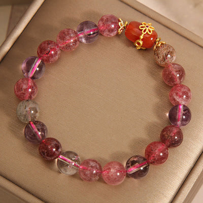 Buddha Stones Natural Super Seven Crystal Red Agate Positivity Bracelet Bracelet BS 4