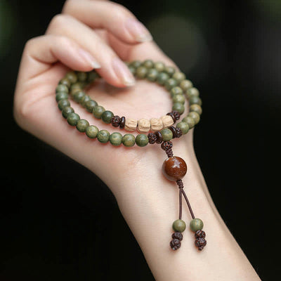 Buddha Stones Green Sandalwood Positive Peace Bracelet Bracelet BS main