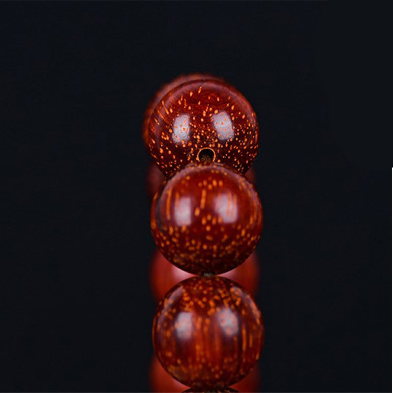 Buddha Stones Tibetan Small Leaf Red Sandalwood Balance Bracelet - image 16