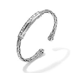 Buddha Stones Tibet Om Mani Padme Hum Engraved Focus Cuff Bracelet Bangle Bracelet Bangle BS Om Mani Padme Hum(Love♥Focus)(Wrist Circumference 16-19cm)