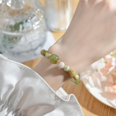 Buddha Stones Green Grape Color Jade Abundance Bracelet Bracelet BS 11
