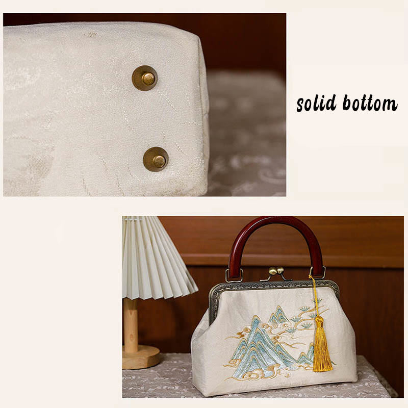 Buddha Stones Landscape Painting Jacquard Handbag Crossbody Bag Crossbody Bag&Handbags BS 6