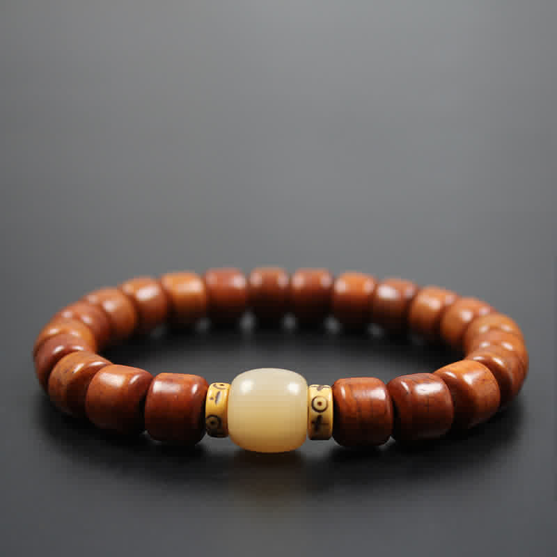 Foviel Tibetan Bone Beads Om Mani Padme Hum Strength Bracelet