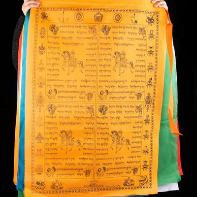 Buddha Stones Tibetan 5 Colors Windhorse Happiness Auspicious Outdoor Prayer Flag TIBETAN PRAYER FLAGS buddhastoneshop 3