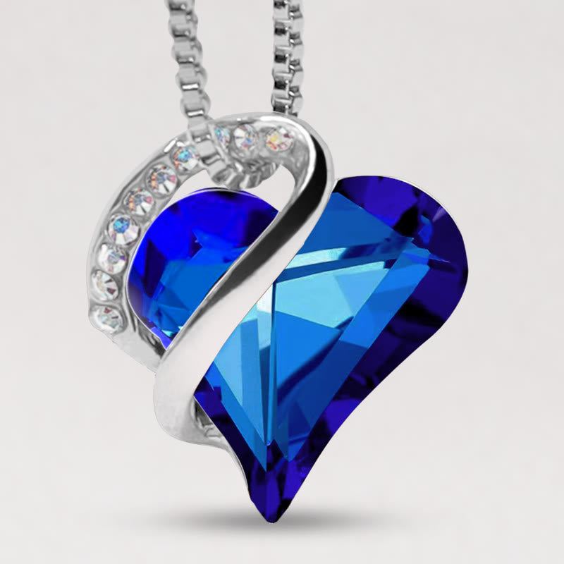 Buddha Stones Love Heart Birthstone Healing Energy Necklace Pendant Necklaces & Pendants BS 09b-September-Healing Stone for Wisdom-Cobalt Blue