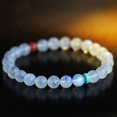 Buddha Stones Moonstone Calm Healing Positive Bracelet Bracelet BS 9