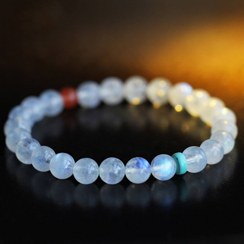 Buddha Stones Moonstone Calm Healing Positive Bracelet Bracelet BS 9