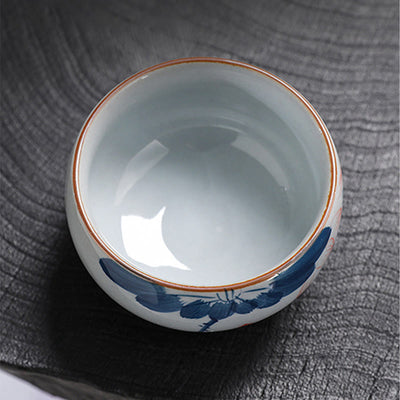 Buddha Stones Lotus Flower Leaf Bamboo Ceramic Teacup Kung Fu Tea Cups Cup BS 8