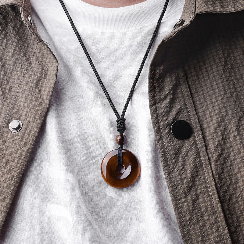 Buddha Stones Lucky Coin Pendant Healing Crystal Gemstone Necklace Necklaces & Pendants BS 21