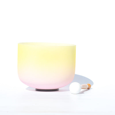 Buddha Stones Tibetan Crystal Sound Bowl Candy Color Handcrafted for Yoga and Mindfulness Meditation Singing Bowl Singing Bowl buddhastoneshop 8 IN (20.3CM) Yellow
