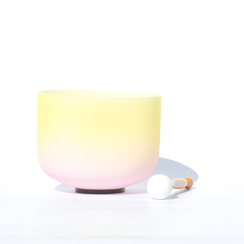 Buddha Stones Tibetan Crystal Sound Bowl Candy Color Handcrafted for Yoga and Mindfulness Meditation Singing Bowl Singing Bowl buddhastoneshop 8 IN (20.3CM) Yellow