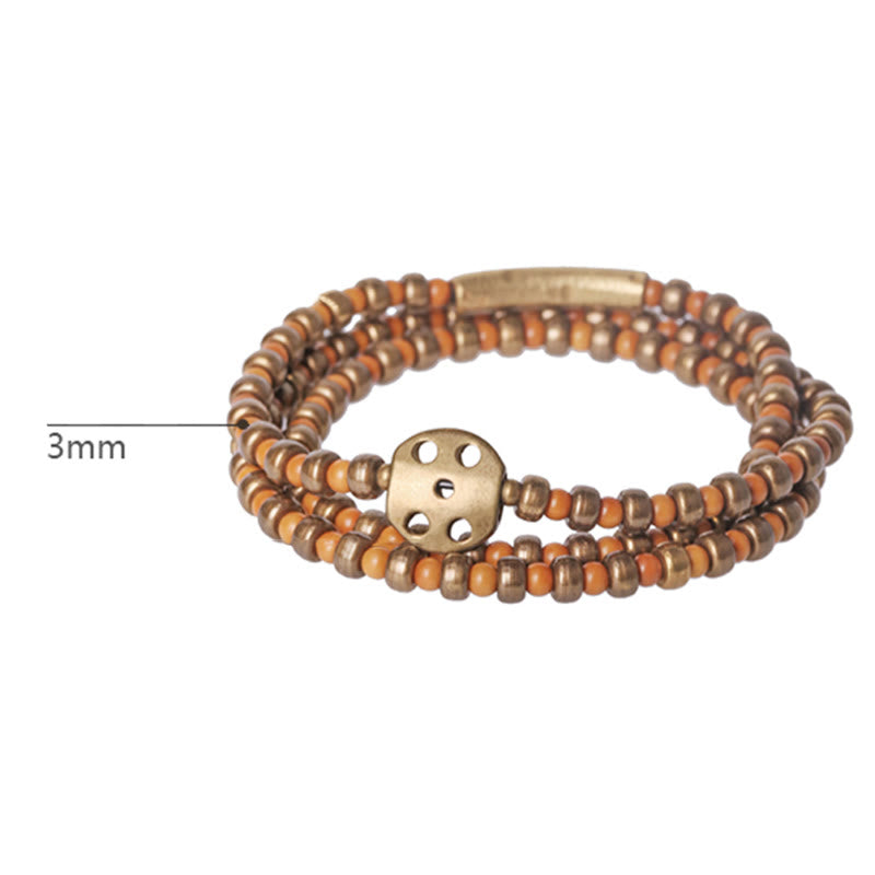 Buddha Stones Retro Olive Pit Copper Wealth Bracelet Bracelet BS 6