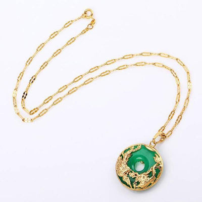 Collier de prospérité en jade naturel Foviel