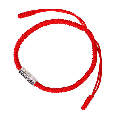 Buddha Stones Om Mani Padme Hum Luck Protection Red String Bracelet Bracelet BS 5