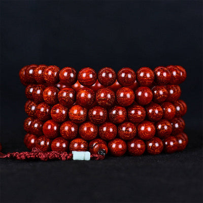 Buddha Stones Tibetan Small Leaf Red Sandalwood Balance Bracelet - image 14