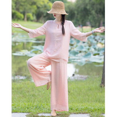 Ensemble de vêtements pour femme pour la pratique matinale : Tai Chi, méditation, prière, zen et spiritualité