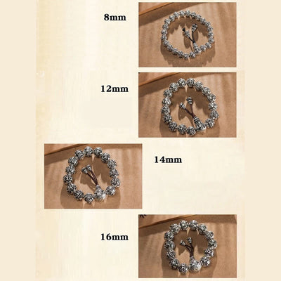 Buddha Stones Tibetan Om Mani Padme Hum Carved Alloy Beads Amulet Bracelet Bracelet BS 9