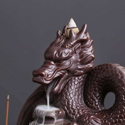 Buddha Stones Dragon Pattern Success Ceramic Incense Burner Decoration Incense Burner BS 4