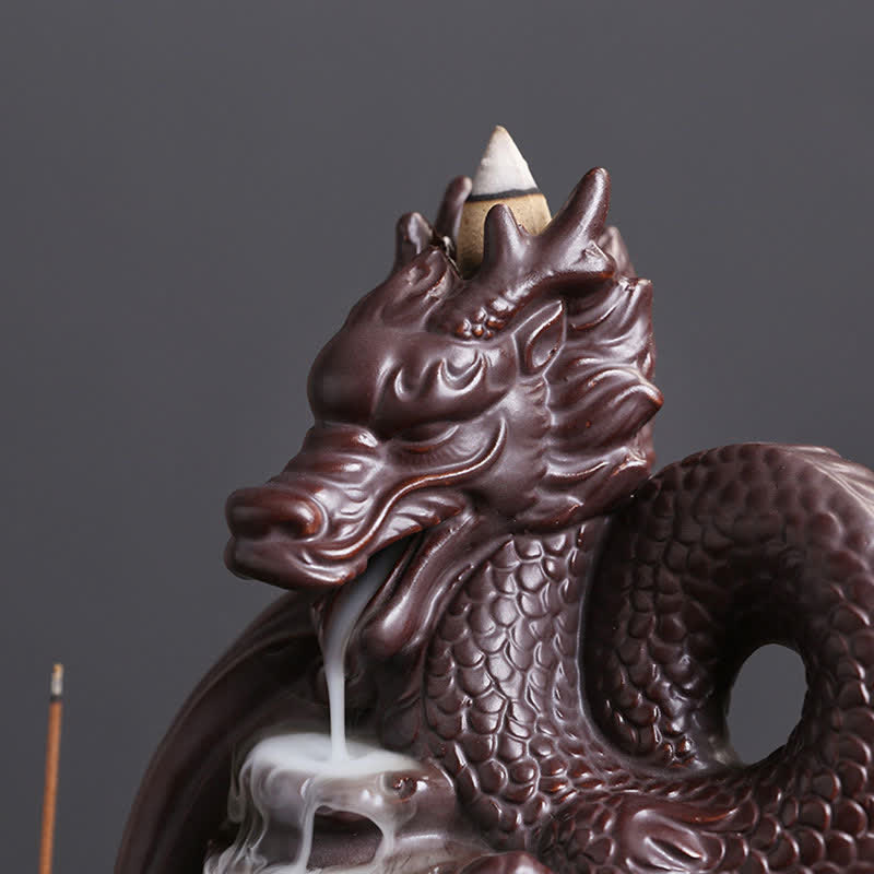 Buddha Stones Dragon Pattern Success Ceramic Incense Burner Decoration Incense Burner BS 4