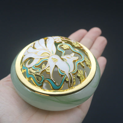 Buddha Stones Nine Tailed Fox Liuli Crystal Healing Meditation Incense Burner Incense Burner BS 9
