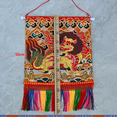 Buddha Stones Feng Shui Kirin Spiritual Colorful Tassel Wall Art Wall Art BS 5