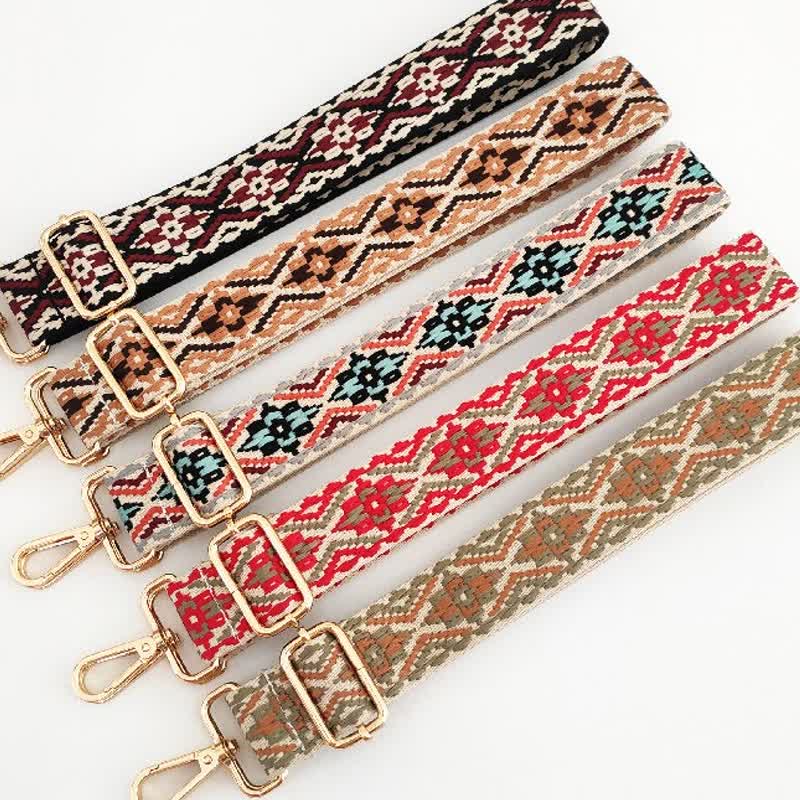 Buddha Stones Multicolor Embroidered Shoulder Bag Straps Bag Straps BS main