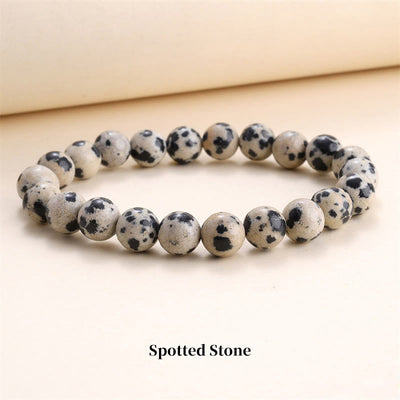 Buddha Stones Natural Stone Quartz Healing Beads Bracelet Bracelet BS 8mm Spotted Stone