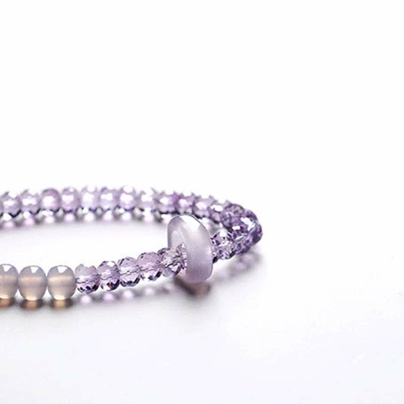 Buddha Stones Natural Amethyst Crystal Meditation Healing Bracelet Bracelet BS 19