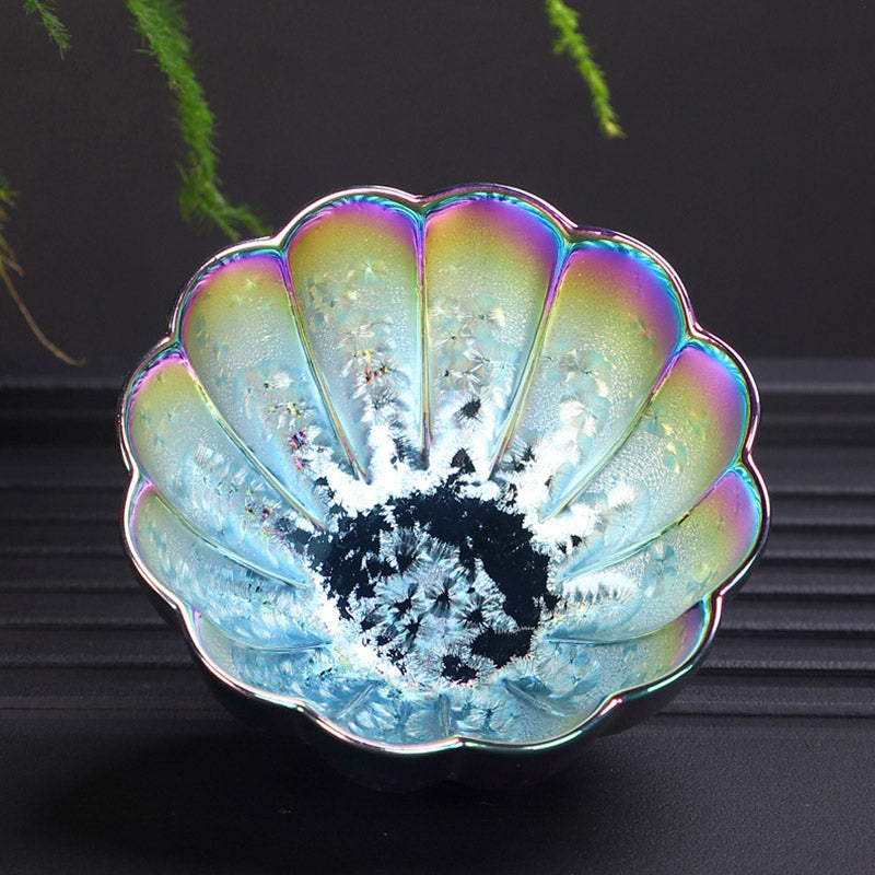 Buddha Stones Rainbow Color Jianzhan Ceramic Teacup Kung Fu Tea Cup Bowl Jian Zhan Tea Cup BS Colorful Cup 9cm*5.3cm*110ml